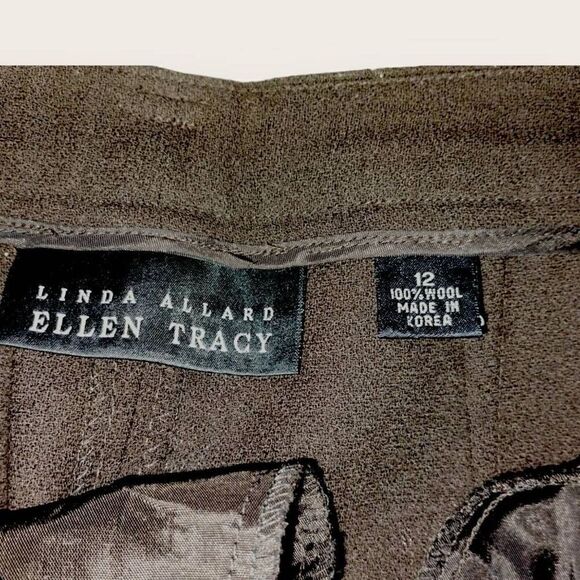 Ellen Tracy Womens Pants Sz 12 Wool Straight Leg Pleated Pockets Vtg Lagenlook - Picture 6 of 11